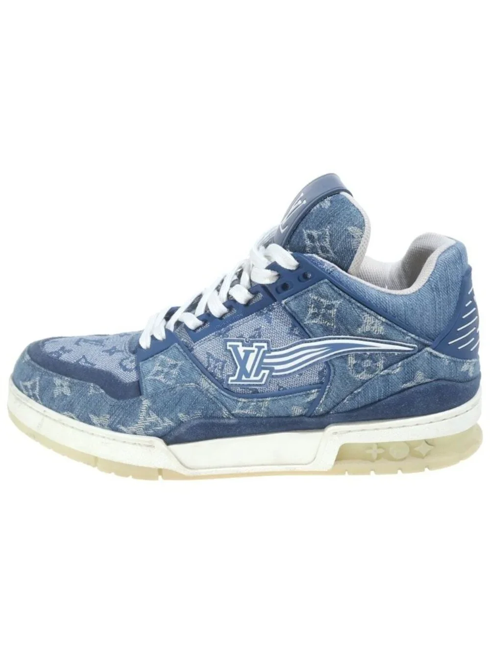 Louis Vuitton Monogram Denim LV Trainer Blue Sneaker